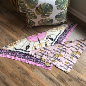 F21 Pink Satin/Silk Scarves